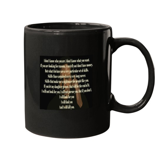 Discover Liam Neeson Taken Speech Art Mugs