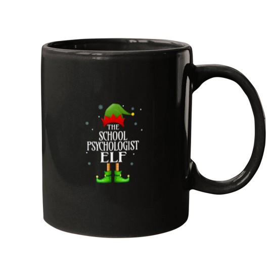 Discover School Psychologist Elf Xmas Funny Family Matching Christmas Mugs