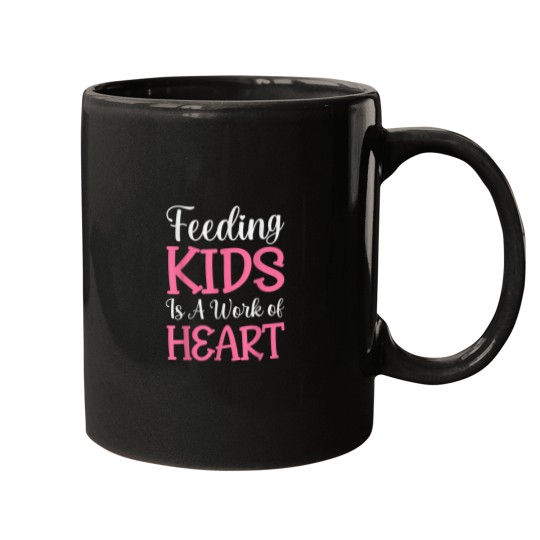 Discover Feeding Kids is a Work of Heart Cafeteria School Lunch Lady 9150 Mugs