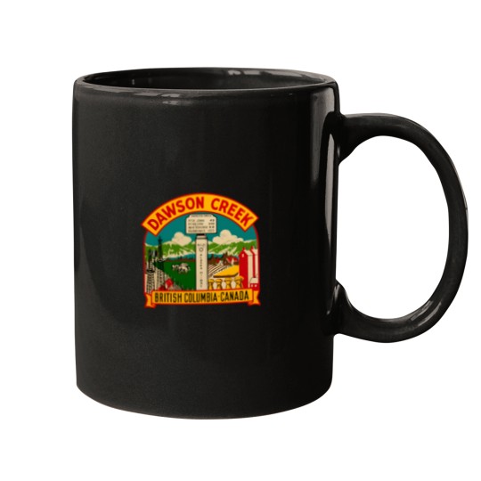 Discover Dawson Creek BC Vintage Travel Decal  tt Mugs