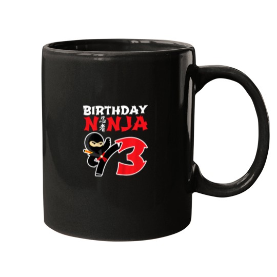 Discover Kids Birthday Ninja Shirt 3 Year Old Ninja Birthday Party Theme Mugs