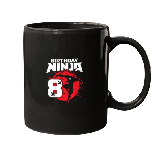 Discover Kids Birthday Ninja 8th Birthday Little Ninja Is 8 Year Old Boys Mugs