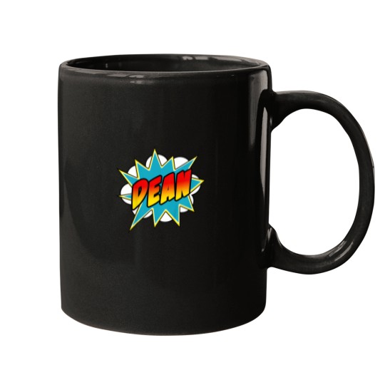 Discover Kids Boys Dean Name Comic Book Superhero Mugs