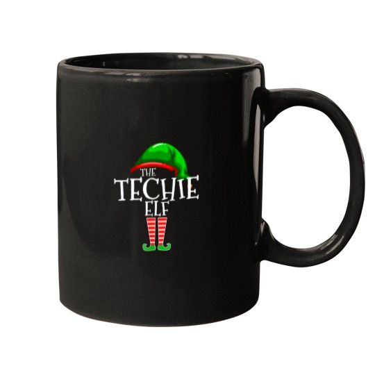 Discover The Techie Elf Family Matching Group Christmas Gift Funny Mugs