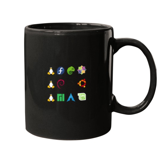 Discover 3 Linux Tux and 9 of the Most Popular Linux Distros Mugs