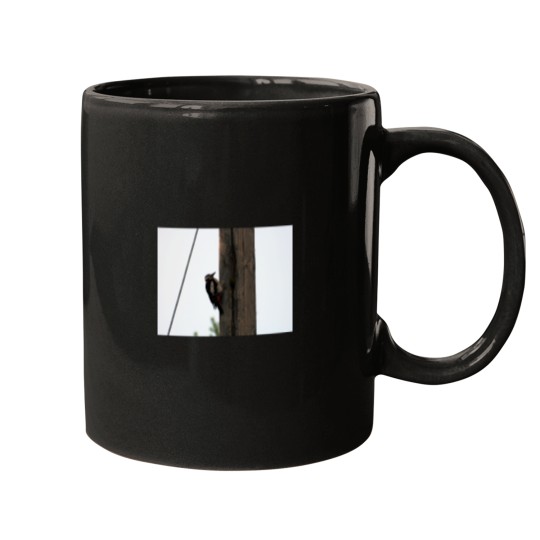 Discover Woodpecker on a pole Active Mugs