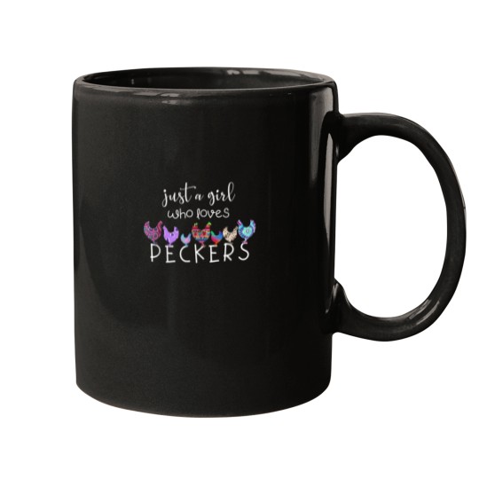 Discover Just a Girl Who Loves Peckers Chicken and Poultry Lovers Mugs