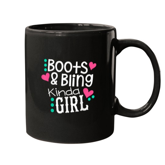Discover Princess Cowboy Boots Cowgirl Bling Country Western Girls Mugs