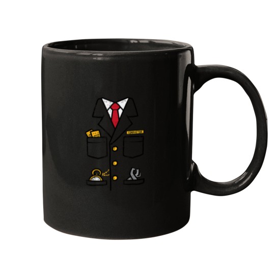 Discover Train Conductor Costume Locomotive Railroad Men Mugs
