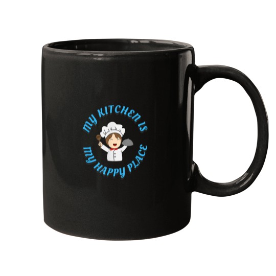 Discover The Kitchen is My Happy Place Mugs