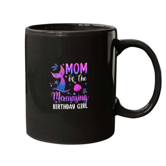 Discover Mom of The Mermazing Birthday Girl Mermaid Party Family Mugs