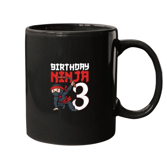 Discover Kids 3rd Birthday Ninja Im 3 Years Old Bday Party Best Boy Mugs