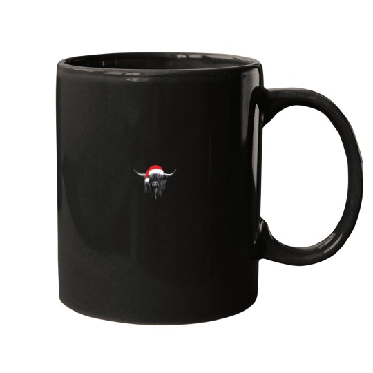 Discover Scottish Highland Cow Christmas Santa Hat Mugs
