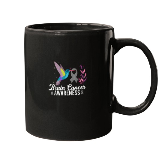 Discover Brain Tumor Awareness Hummingbird Brain Cancer Graphic Mugs