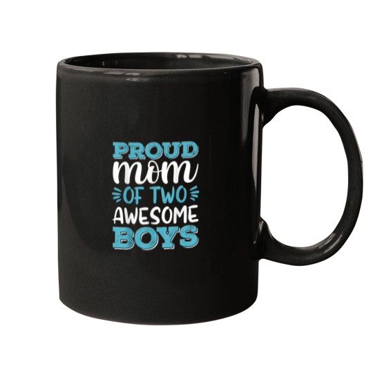 Discover Boy Mom Shirt For Women Proud Mom Of 2 Awesome Boys Mugs