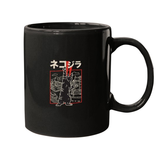 Discover Japan CatZilla Harajuku Cats Kittens Anime Manga Otaku Mugs