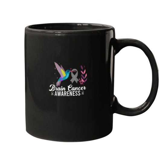 Discover Brain Tumor Awareness Hummingbird Brain Cancer Graphic Mugs