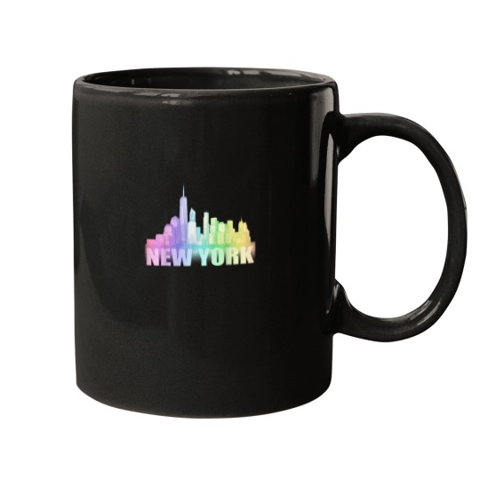 Discover NYC New York City Skyline Souvenir Freedom Tower Mugs