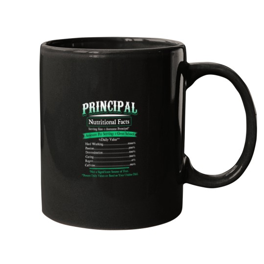 Discover Principal Shirt Funny Principal Nutritional Facts Shirt Mugs