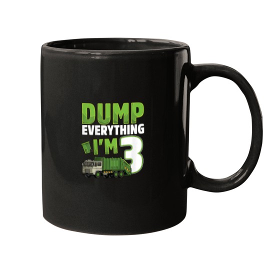 Discover Recycling Trash 3 Year Old Garbage Truck 3rd Birthday Boy Mugs