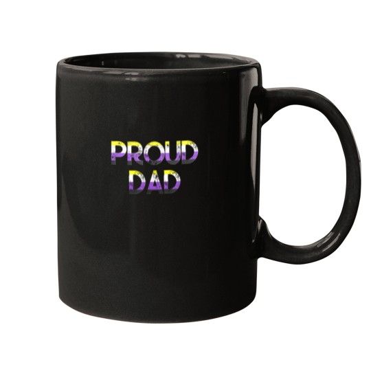 Discover Proud Dad Nonbinary Pride Flag LGBT Fathers Day Shirt 3765 Mugs