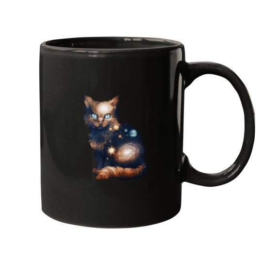 Discover Cosmic Cat Galaxy Universe Mugs
