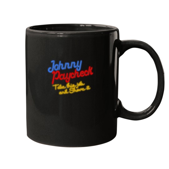 Discover Johnny Paycheck Take This Job and Shove It Neon T-Shirt 1 Mugs