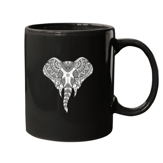 Discover Elephant Mandala Yoga Ornate Elephant Mugs