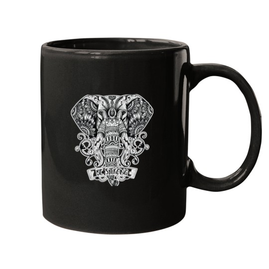 Discover Elephant Mandala Pattern Be Strong Mugs