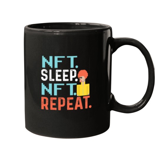 Discover Vintage NFT Token Mugs - Sleep NFT Repeat Theme