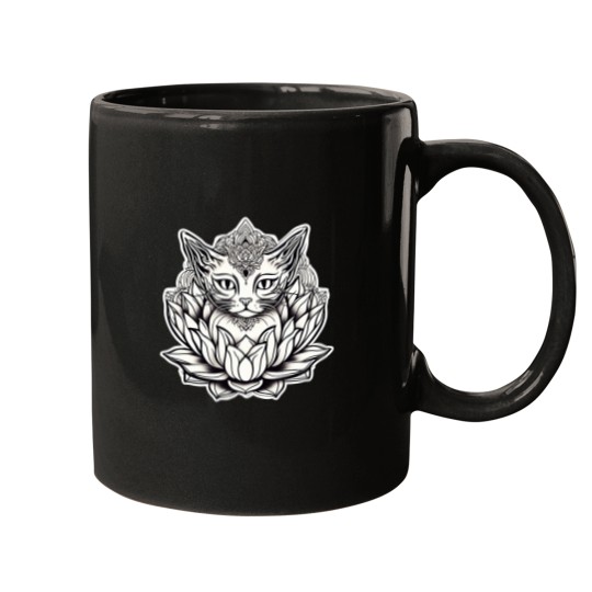 Discover Cat Lover Lotus Adorable Feline and Lotus Mugs
