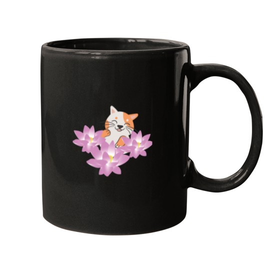 Discover Copy of Cat In Lotus Tattoo Mugs