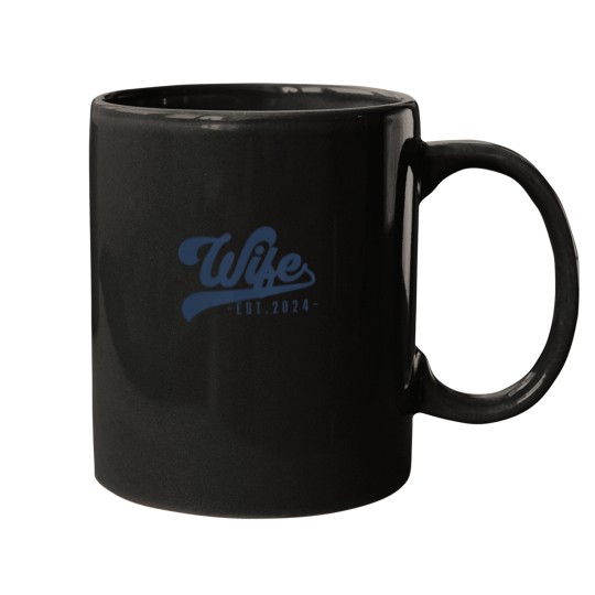 Discover Wife Est 2024 Just Married Honeymoon Wife Wedding Mugs