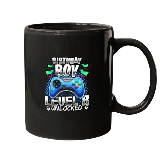 Discover Level 8 Unlocked Video Game 8th Birthday Gamer Gift Boys Mugs