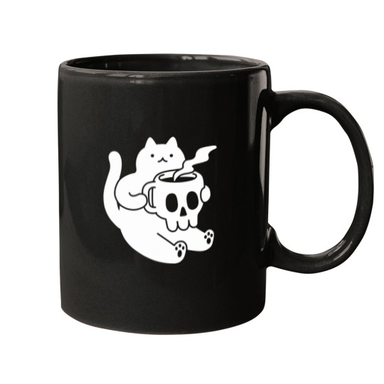 Discover Cat and Skull Mug Classic Mugs
