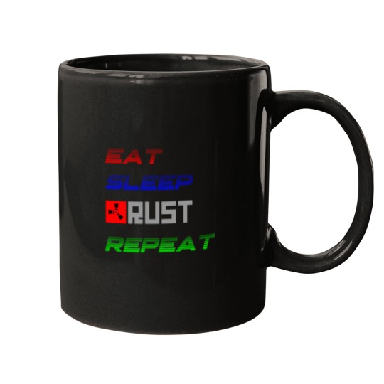 Discover eat sleep rust repeat Rust games Mugs