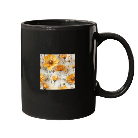 Discover Yellow Cosmos Flowers Classic Mugs