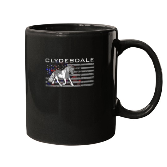 Discover Clydesdale Horse US American Flag Mugs