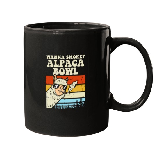 Discover Wanna Smokes Alpaca Bowl Weeds Funny cannabiss 420 Stoner Gift Mugs