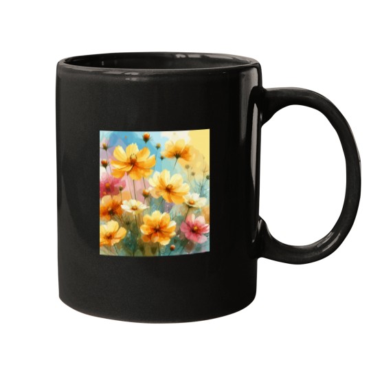 Discover Yellow Cosmos Flower  Premium Mugs