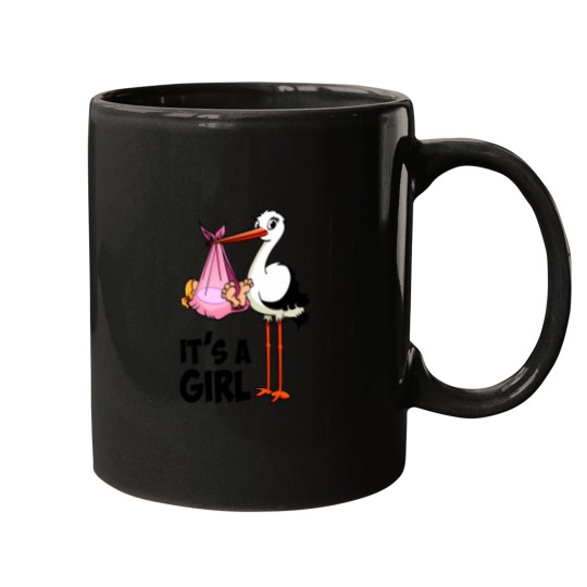 Discover Its A Girl The Pink Stork And The Ba Mugs