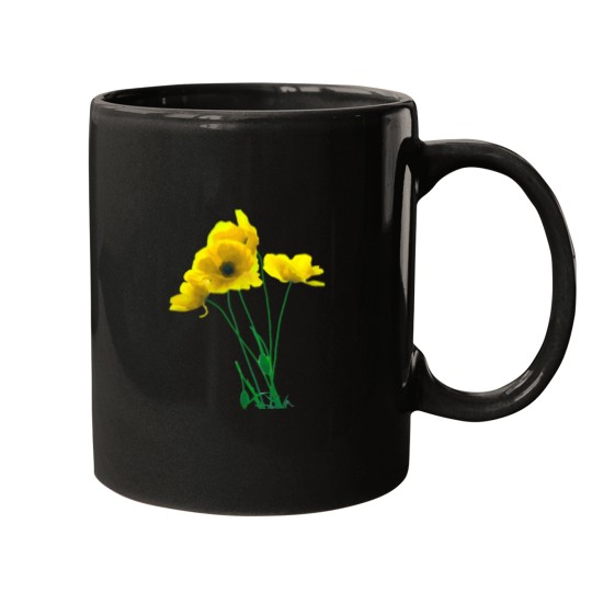 Discover Yellow Californias Poppy Artistic Design Vector Classic Mugs