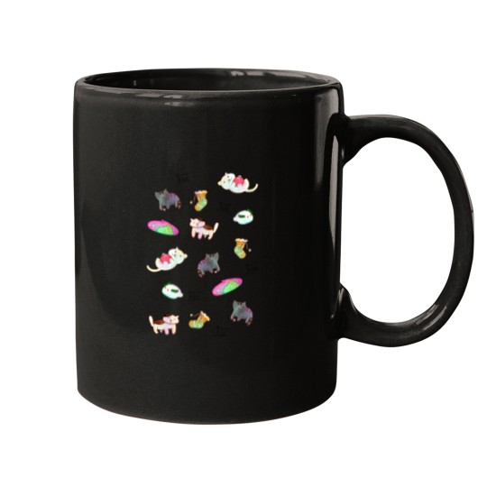 Discover Kawaii Neko Atsume Pattern Relaxed Fit Mugs