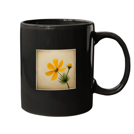 Discover yellow cosmos flowers framed Classic Mugs