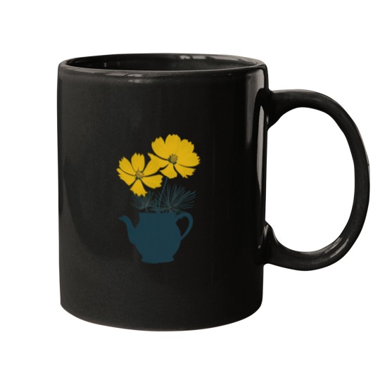Discover Vintages Yellow Cosmos Flowers Classic Mugs