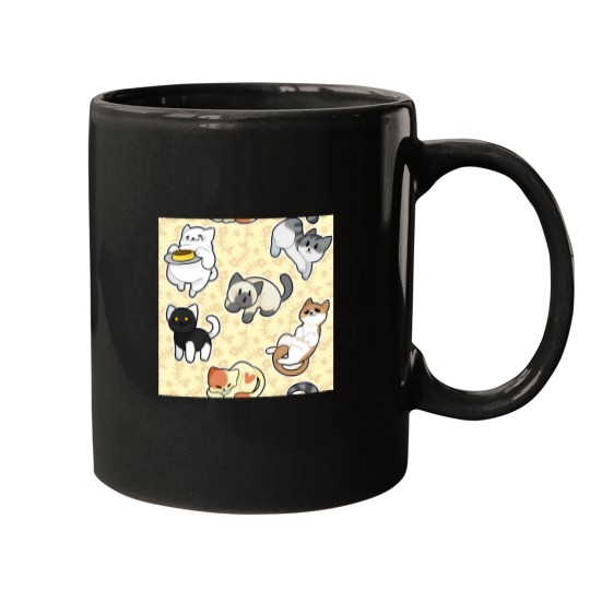 Discover Neko Atsume Pattern 1 Classic Mugs