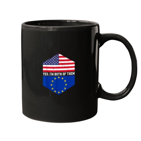 Discover Half American Half European USA Flag European Un Mugs