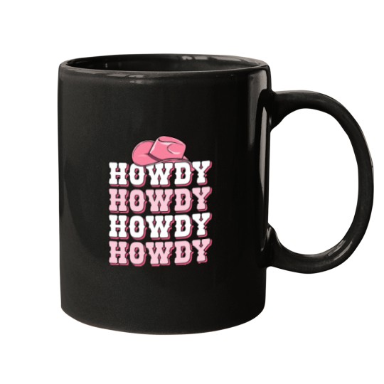 Discover Pink Howdy Cow Print Western Country Texas Rodeo Mugs