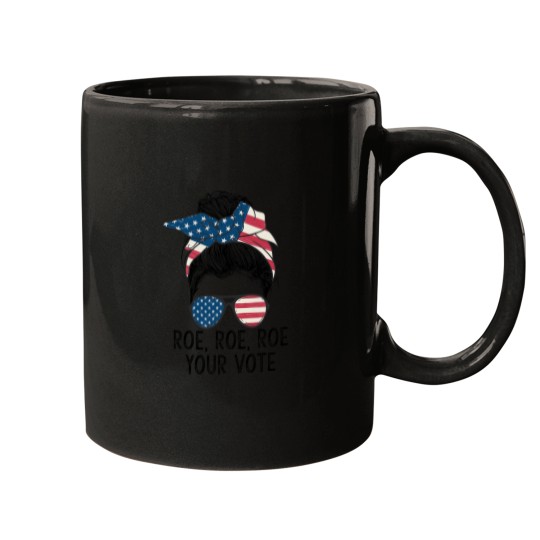 Discover Roe Your Vote Messy Bun US Flag Mugs