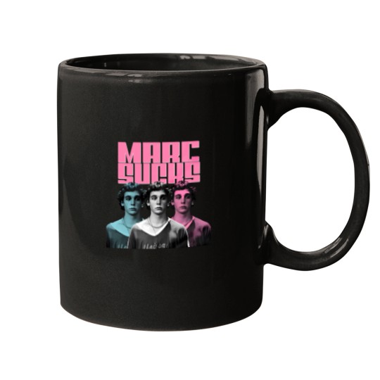 Discover Marc Sucks Empire Records Mark Funny Pop Art 90 Movies Damn the Man Unisex Mugs